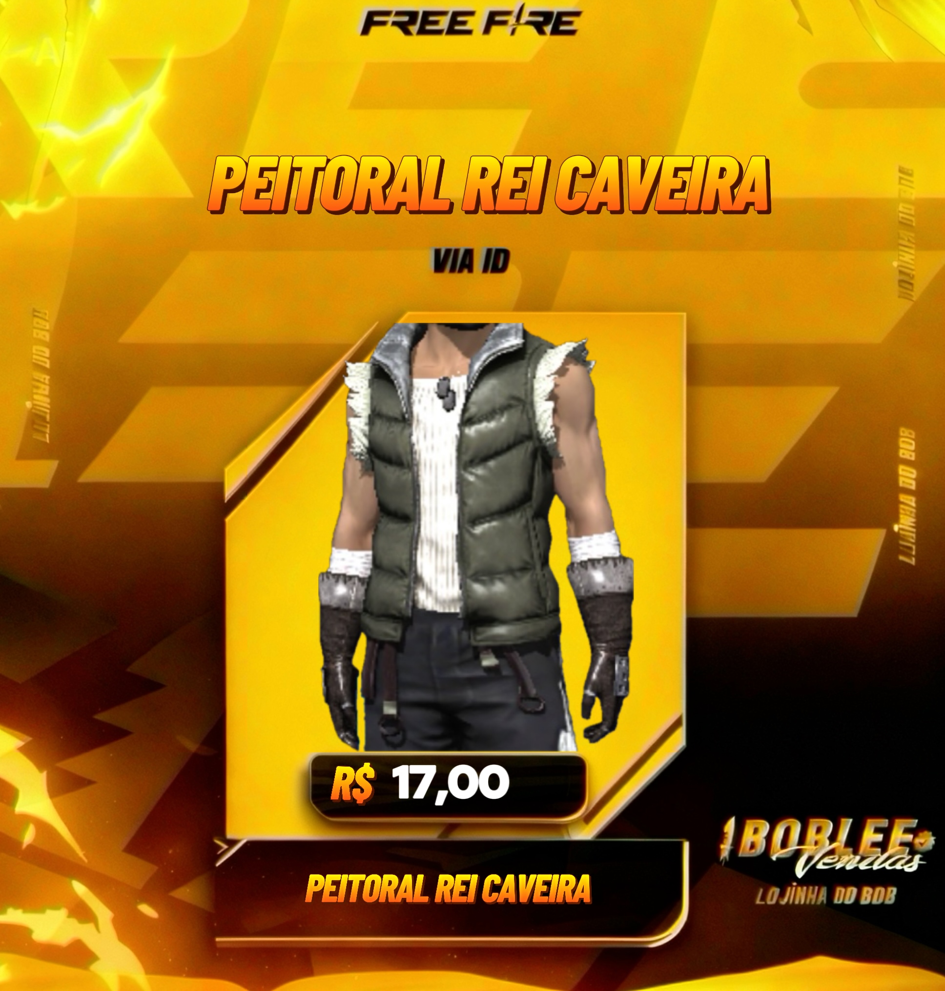 PEITORAL REI CAVEIRA