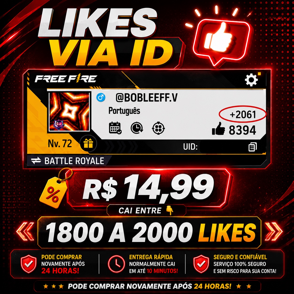 1800 A 2000 LIKES VIA ID