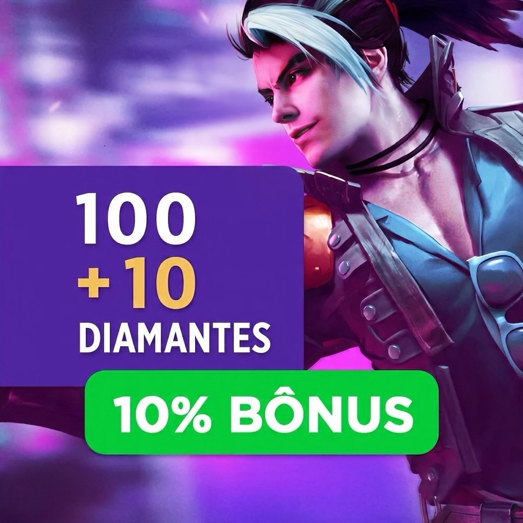 100 Diamantes + Bônus 10