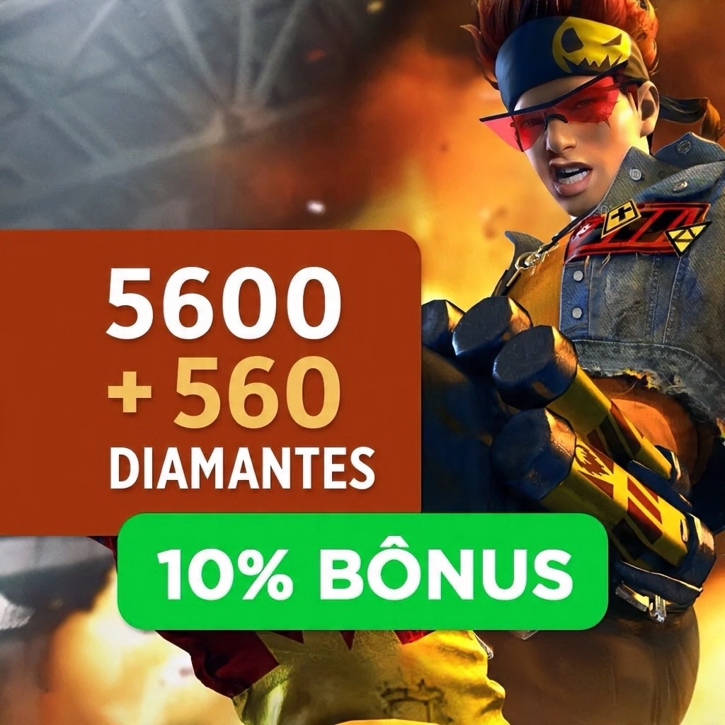 5600 Diamantes + Bônus 560