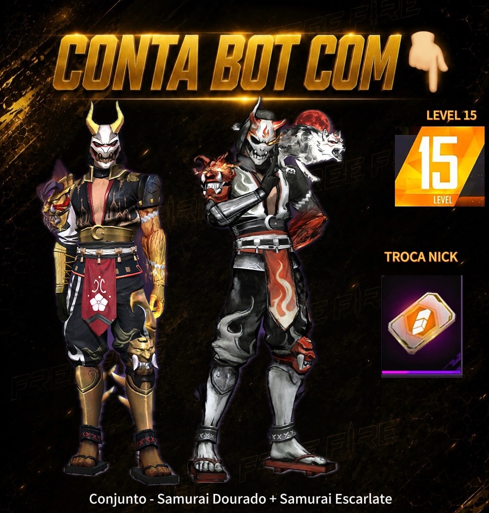 CONTA BOT COM SAMURAI DOURADO + SAMURAI ESCARLATE